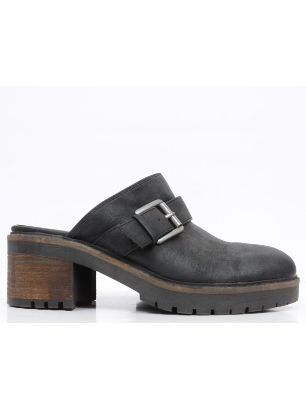 Crown Vintage Janis 9M‎ Slip On Chunky Lug Sole Moto Rocker Vegan Leather Clogs